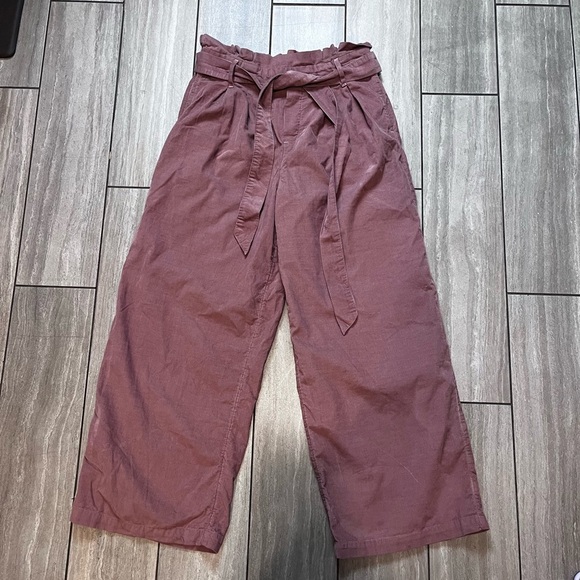 American Eagle AE High Waisted Belted Wide Leg Paper Bag Pants Size Medium - Picture 7 of 7